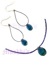 tiger tail necklace with faceted drop - click here for large view