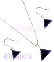 chain necklace with faceted drop - click here for large view