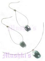 tiger tail necklace with faceted drop - click here for large view