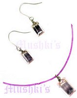 tiger tail necklace with faceted drop - click here for large view