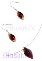 coil necklace with faceted drop - click here for large view
