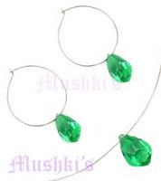 coil necklace with faceted drop - click here for large view