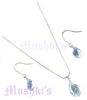 chain necklace with faceted drop - click here for large view