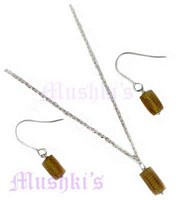 chain necklace with faceted drop - click here for large view