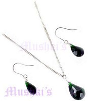 chain necklace with faceted drop - click here for large view