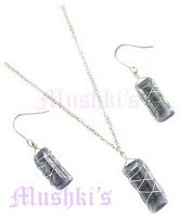 chain necklace with faceted drop - click here for large view