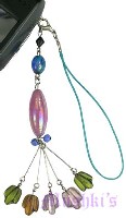 Indian beaded mobile charms - click here for large view