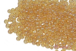 Topaz luster Transparent Indian glass seed bead - click here for large view