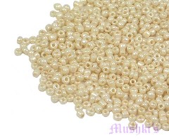 Ivory Opaque Luster Indian glass seed bead - click here for large view