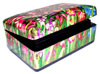 Hand painted wooden jewelry & pill box - click here for large view