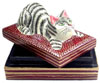 Hand painted wooden jewelry & pill box - click here for large view