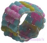 Kids and teens beaded finger rings - click here for large view