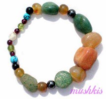 Gemstone beaded bracelet - click here for large view