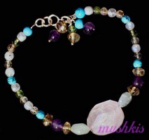 Gemstone beaded bracelet - click here for large view