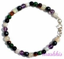 Gemstone beaded bracelet - click here for large view